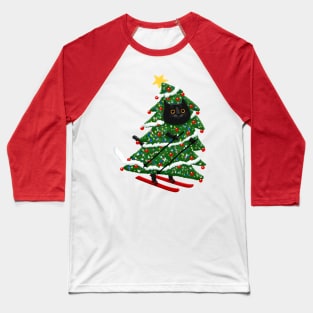 The Christmas Tree Skiier Baseball T-Shirt